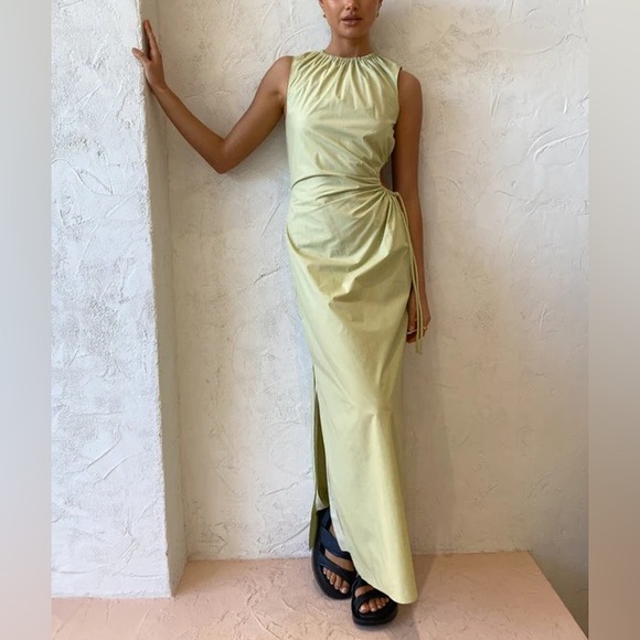 SIR Mason Laced Midi Dress In Pistachio - Picture 1 of 12